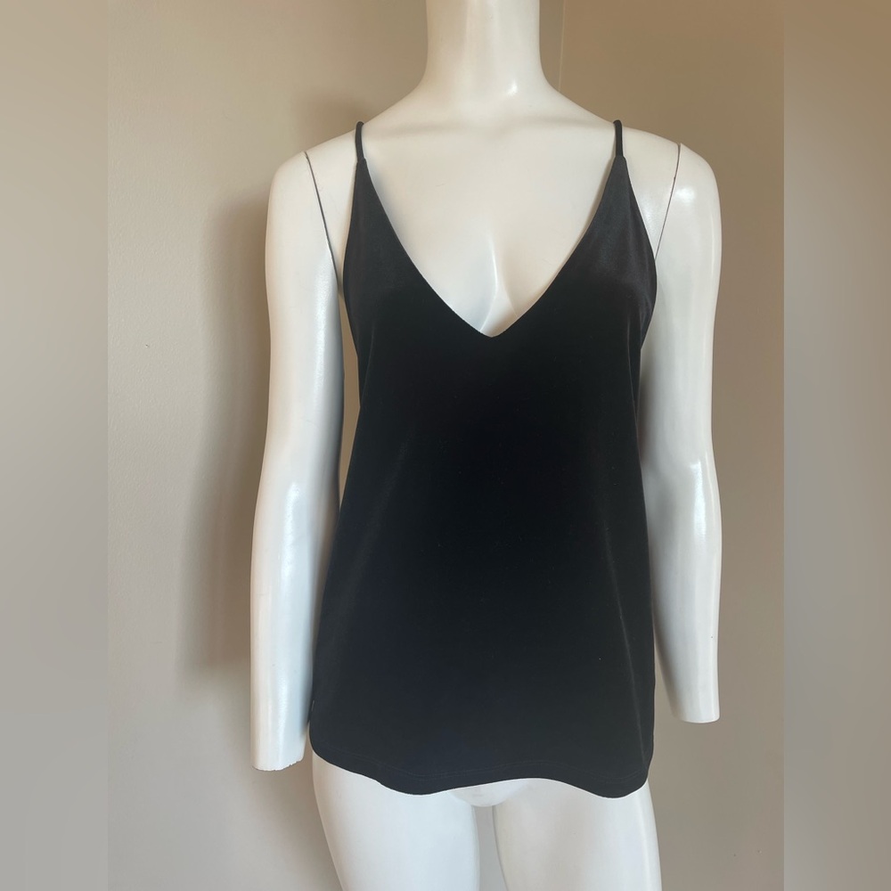 Maven West BLACK Velvet Velour Tank Top Size Medium